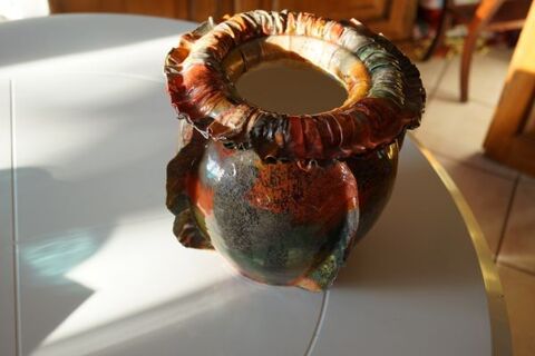 Vase en cramique recouverte de rsine colore 30 Plaisance-du-Touch (31)