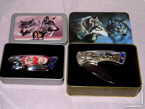 2 CANIFS COUTEAUX PLIANT INDIEN DECOR LOUPS 30 Dunkerque (59)