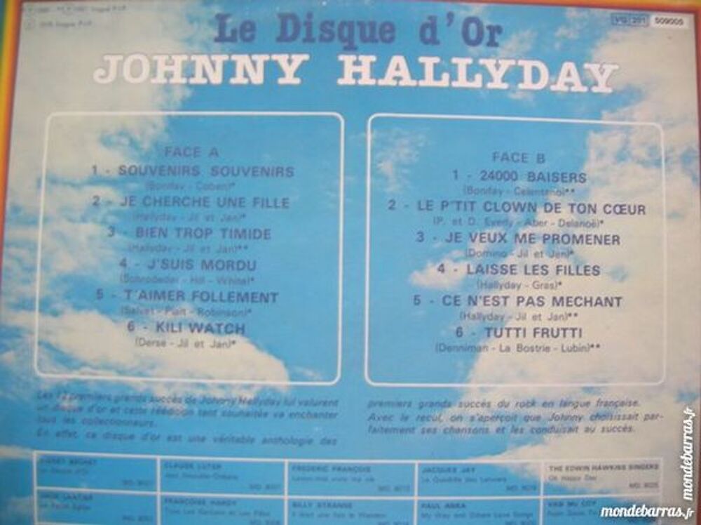 33 TOURS JOHNNY HALLYDAY Le Disque d'Or (MODE) CD et vinyles