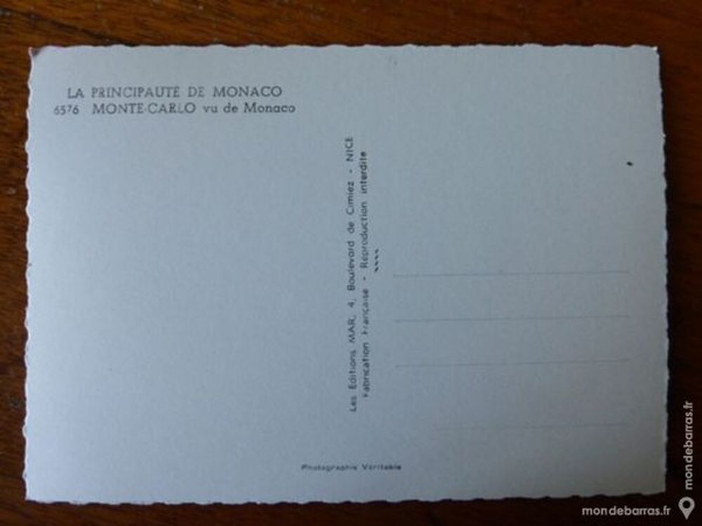 Carte postale Monaco 6576 Monte Carlo ann&eacute;e 30 
