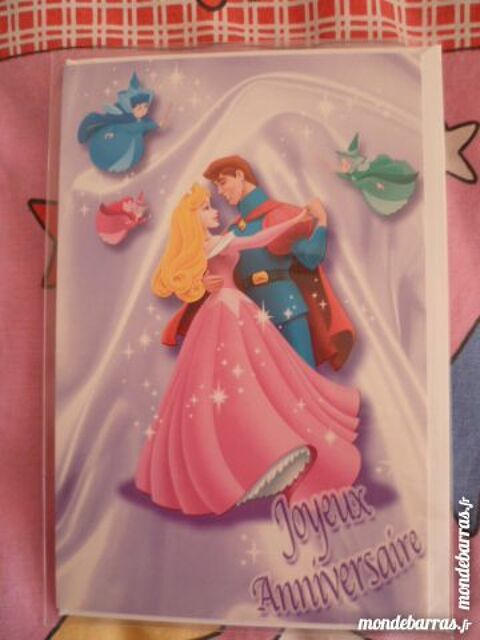 Carte anniversaire disney aurore fille belle bois 2 Fèves (57)