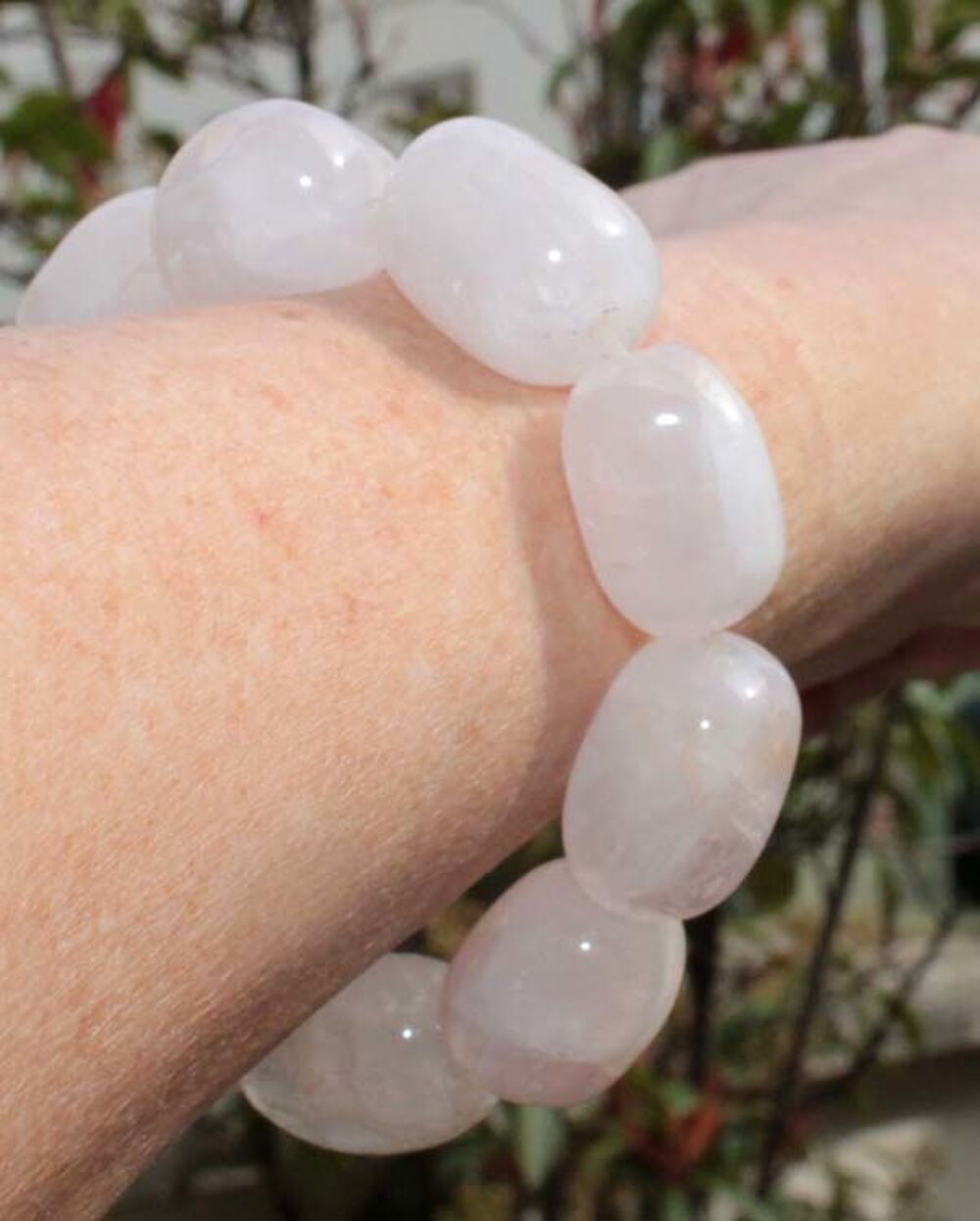 BRACELET en NUGGETS QUARTZ ROSE PIERRE NATURELLE Bijoux et montres