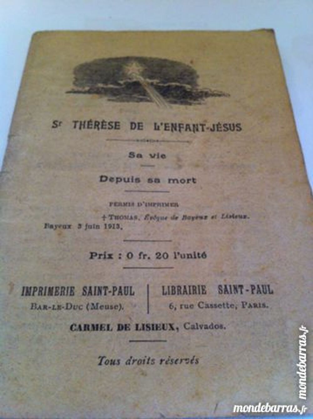 SAINTE THERESE de l'enfant JESUS (1913) Livres et BD