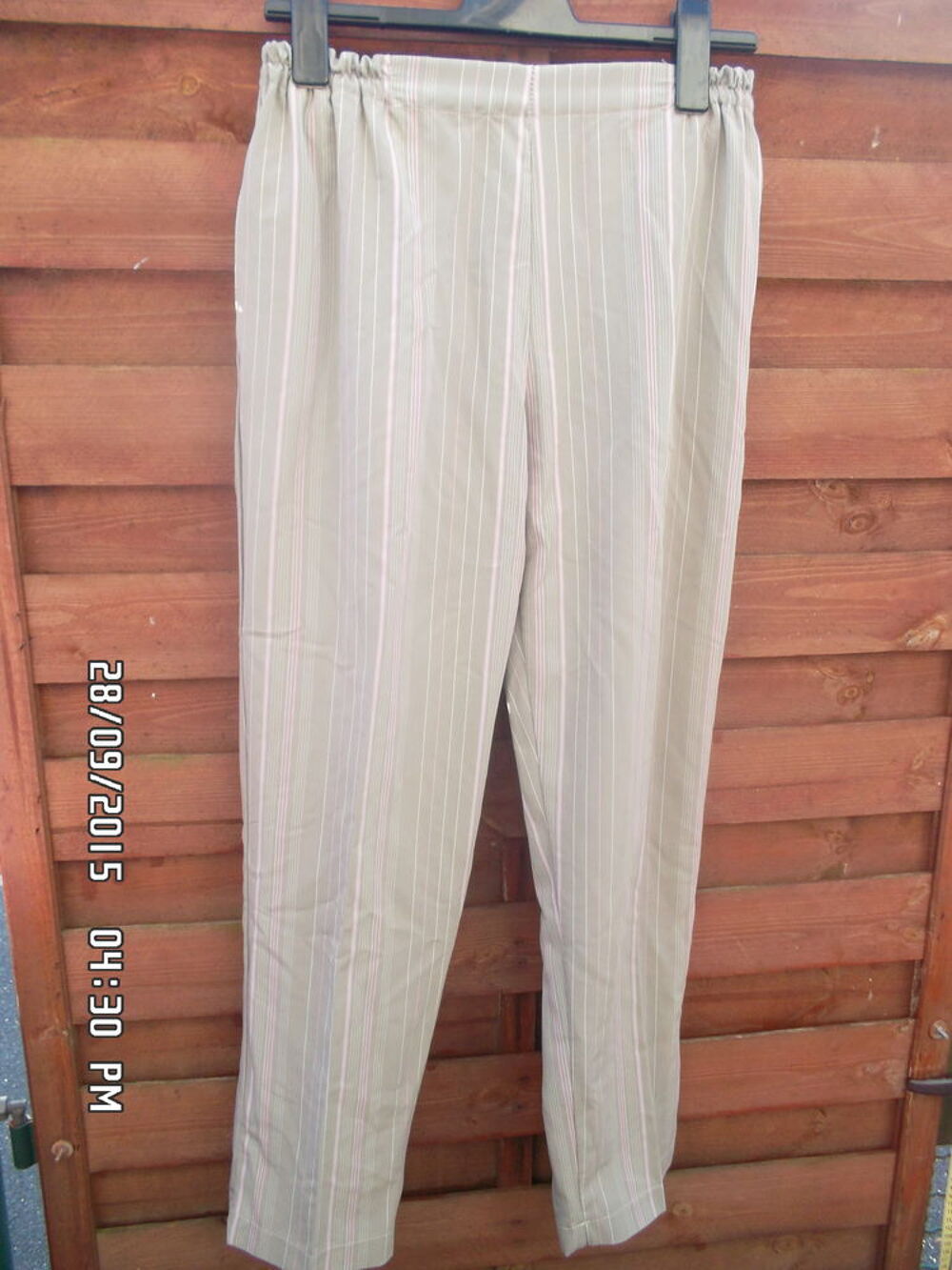 PANTALON MARRON CLAIR-ROSE*JUSTE 3E*KIKI60230 Vêtements