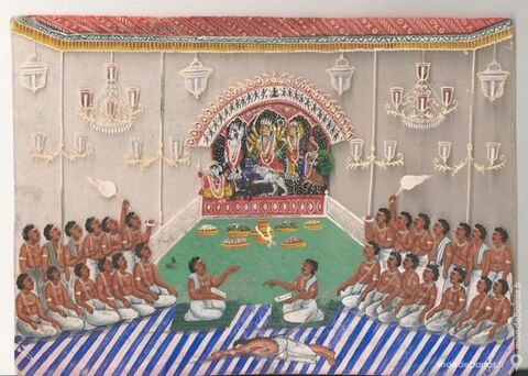 Peinture indienne sur Mica Inde XIX sicle 150 Paris 14 (75)