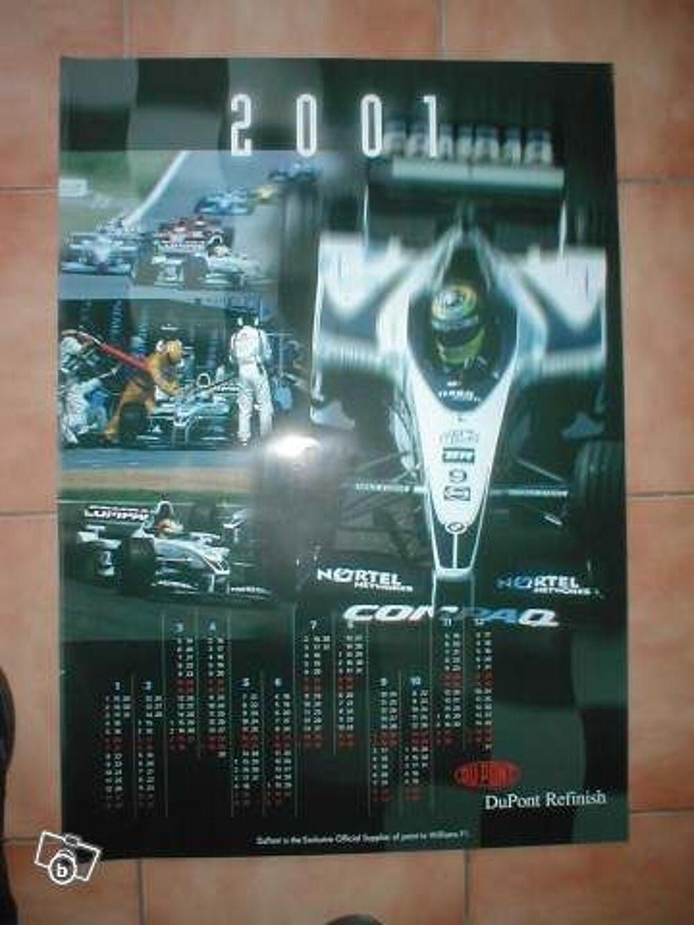 poster F1 williams calendrier 2001

