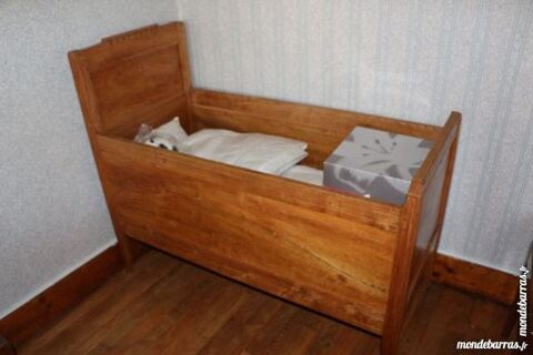 LIT DE BEBE ANCIEN BOIS MASSIF 90 Pusey (70)