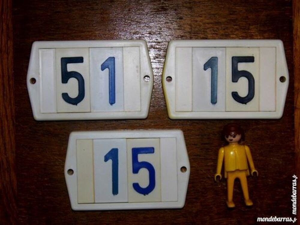3 Plaques plastique numero rue chiffre vintage Décoration