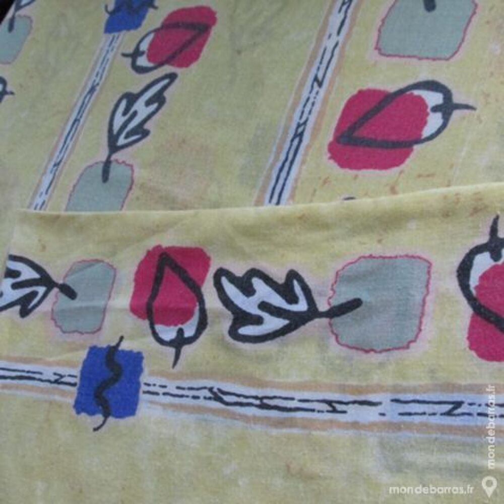PARURE DE LIT 2 Places 5 PIECES Jaune avec dessins Cuisine