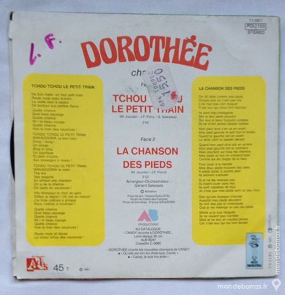45 tours vinyle Doroth&eacute;e CD et vinyles