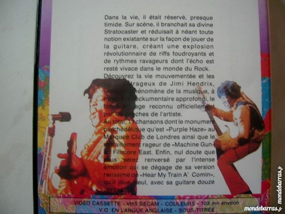 JIMI HENDRIX Rock 70 - K7 VIDEO VHS Originale DVD et blu-ray