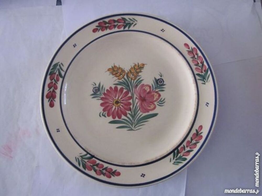 ASSIETTE HB QUIMPER - DECOR DE FLEURS 