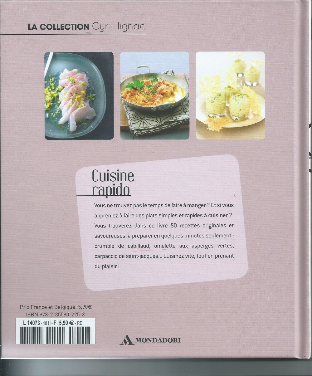 1 lot de 2 livres de cuisine Cyril Lignac Livres et BD