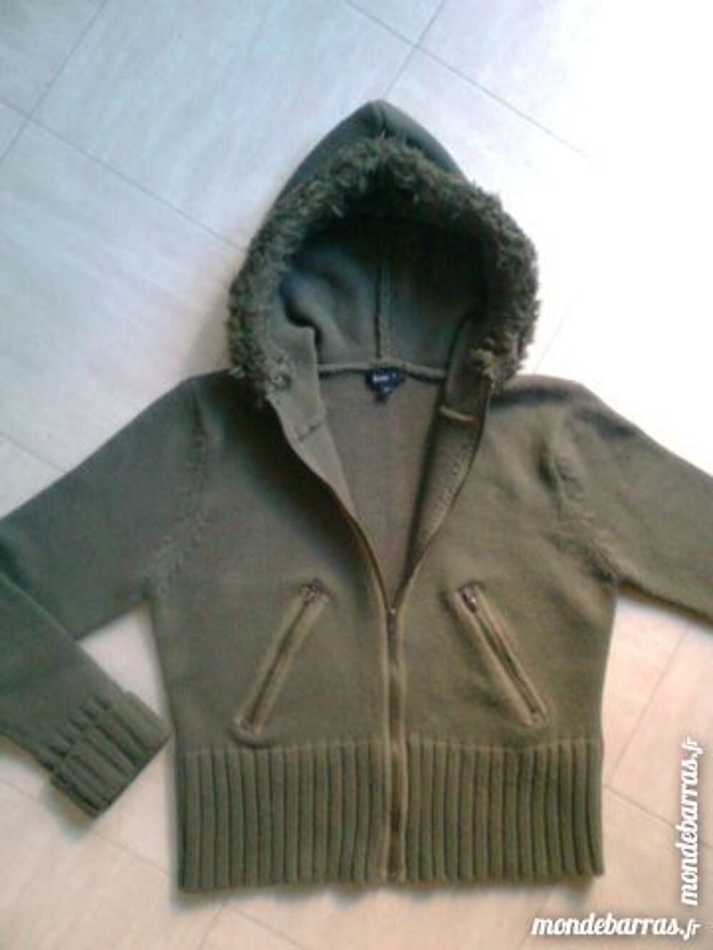 gilet cardigan vert kaki t.3 - zoe Vêtements