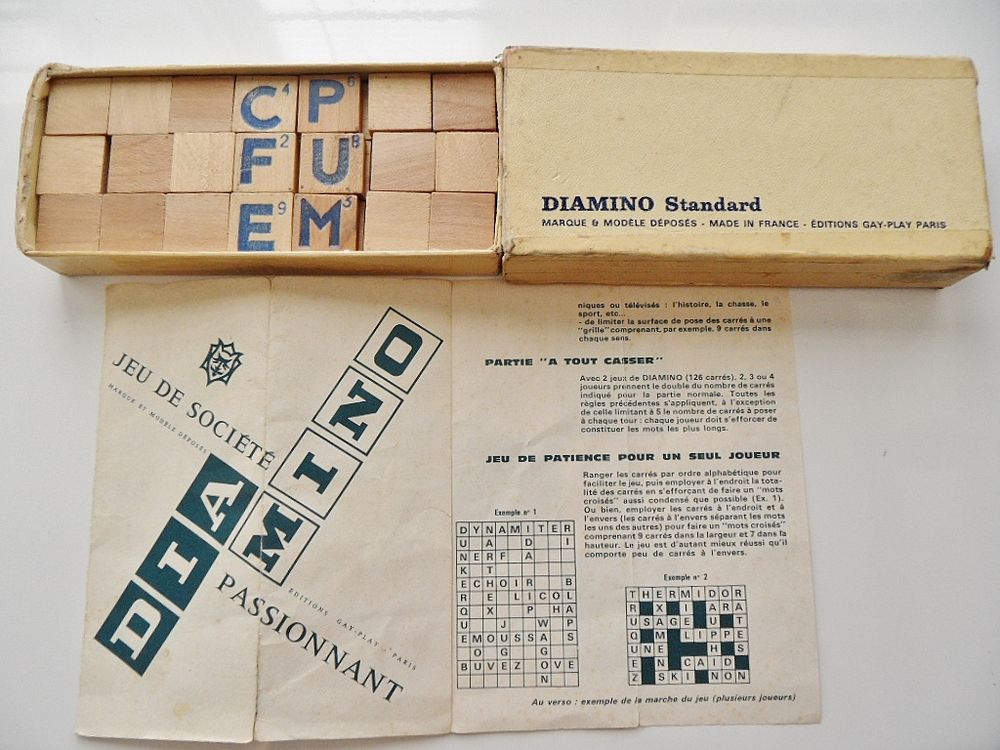 ANCIEN JEU DE SOCIETE VINTAGE DIAMINO STANDARD BOIS tbe 