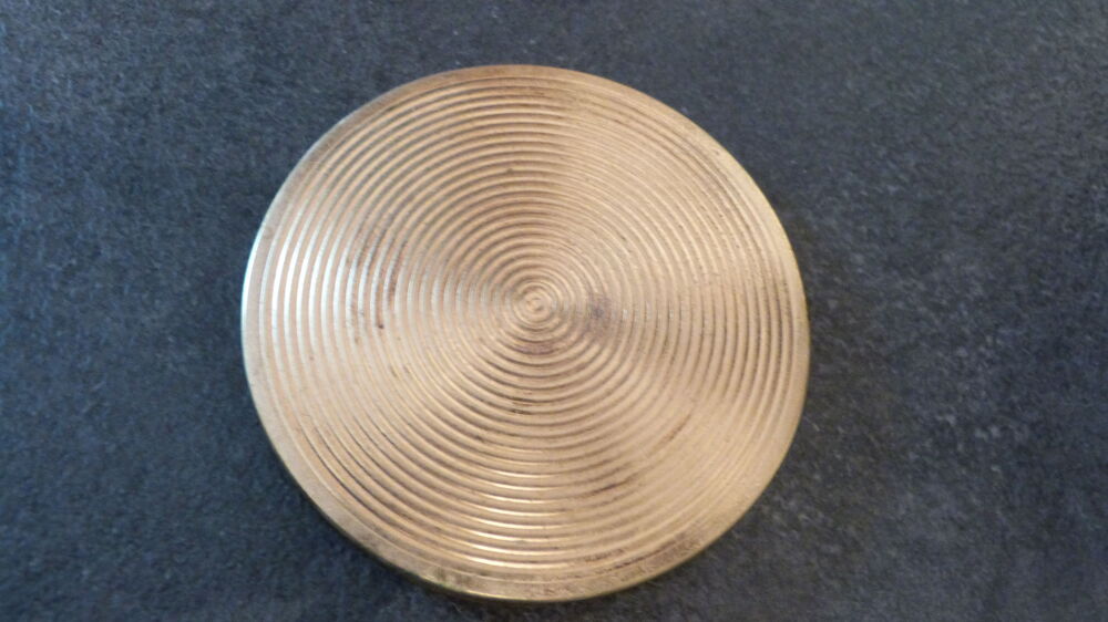 Poudrier ancien Metal dor&eacute; FEMME Boite MIROIR Bijoux et montres