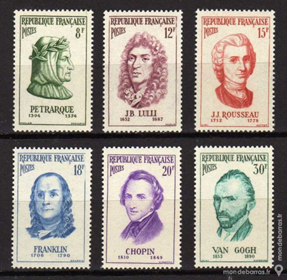 N&deg; 1082 &agrave; 1087 Timbres France NEUFS* 