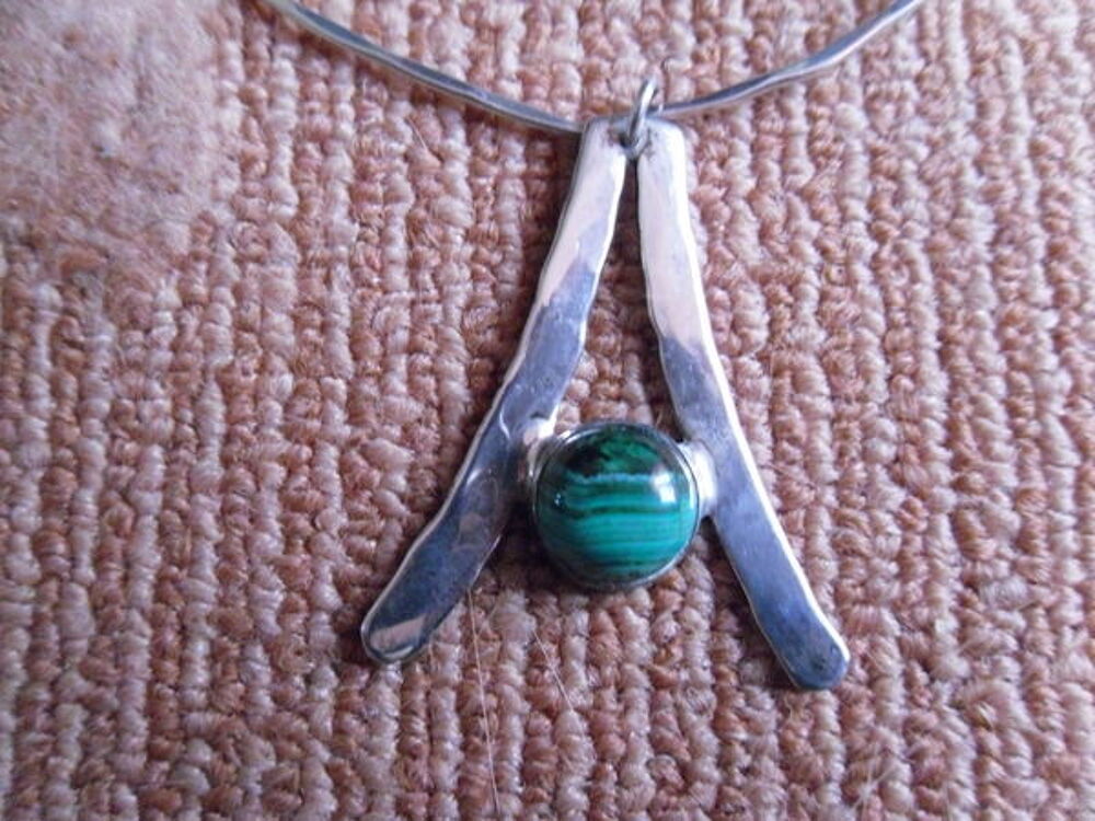 Collier en Argent 925, pendentif Turquoise TBE Bijoux et montres