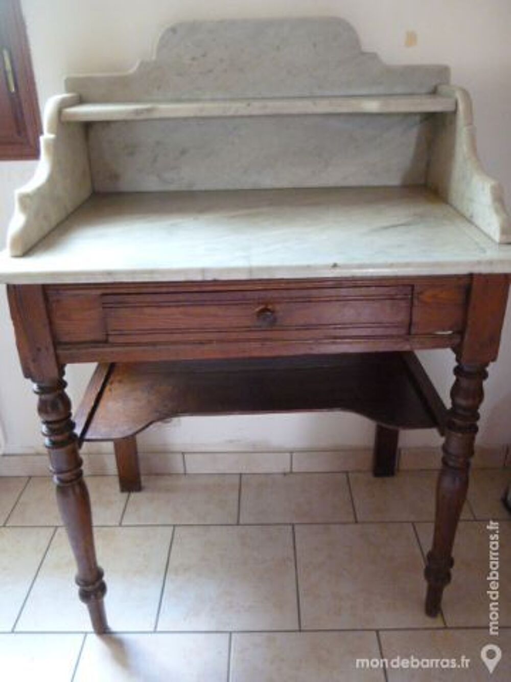 Table de toilette ancienne avec marbre Meubles