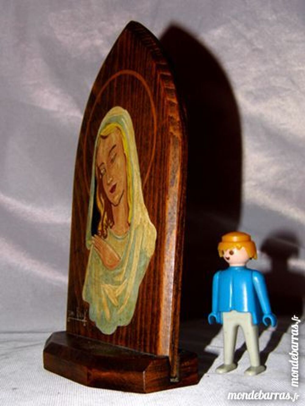 cadre bois sign&eacute; religieux tableau peinture ancien Décoration
