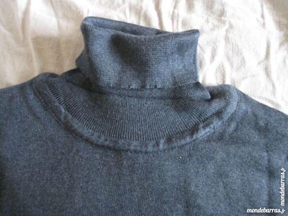 Pull Col Roul&eacute; Laine L Bleu Vêtements