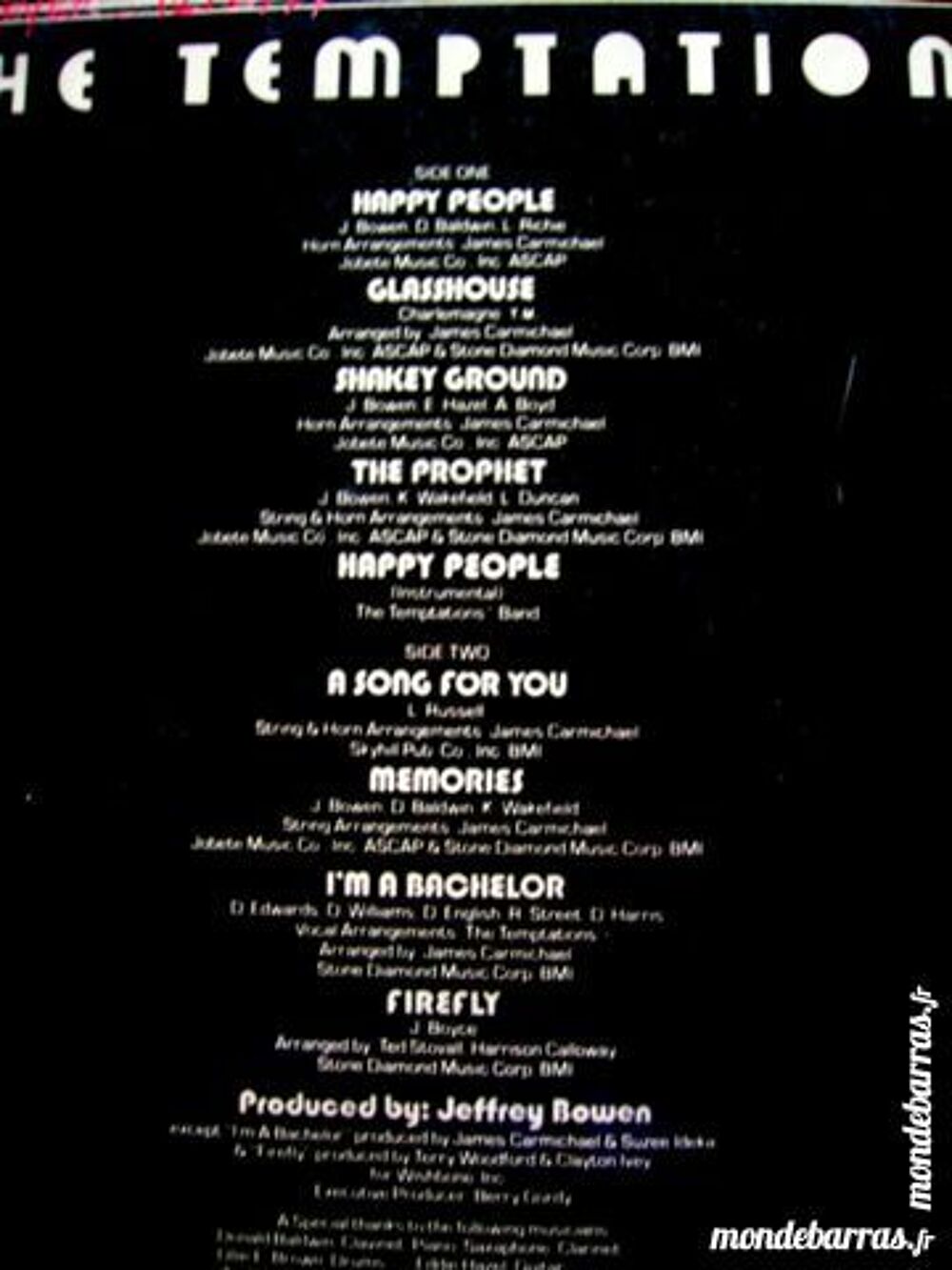 33 TOURS THE TEMPTATIONS A song for you CD et vinyles