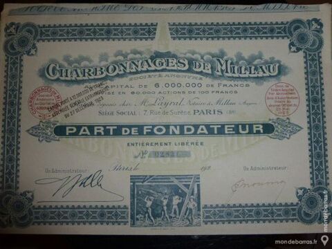 Titre Charbonnages de Millau 27 dcembre 1923 15 Bordeaux (33)