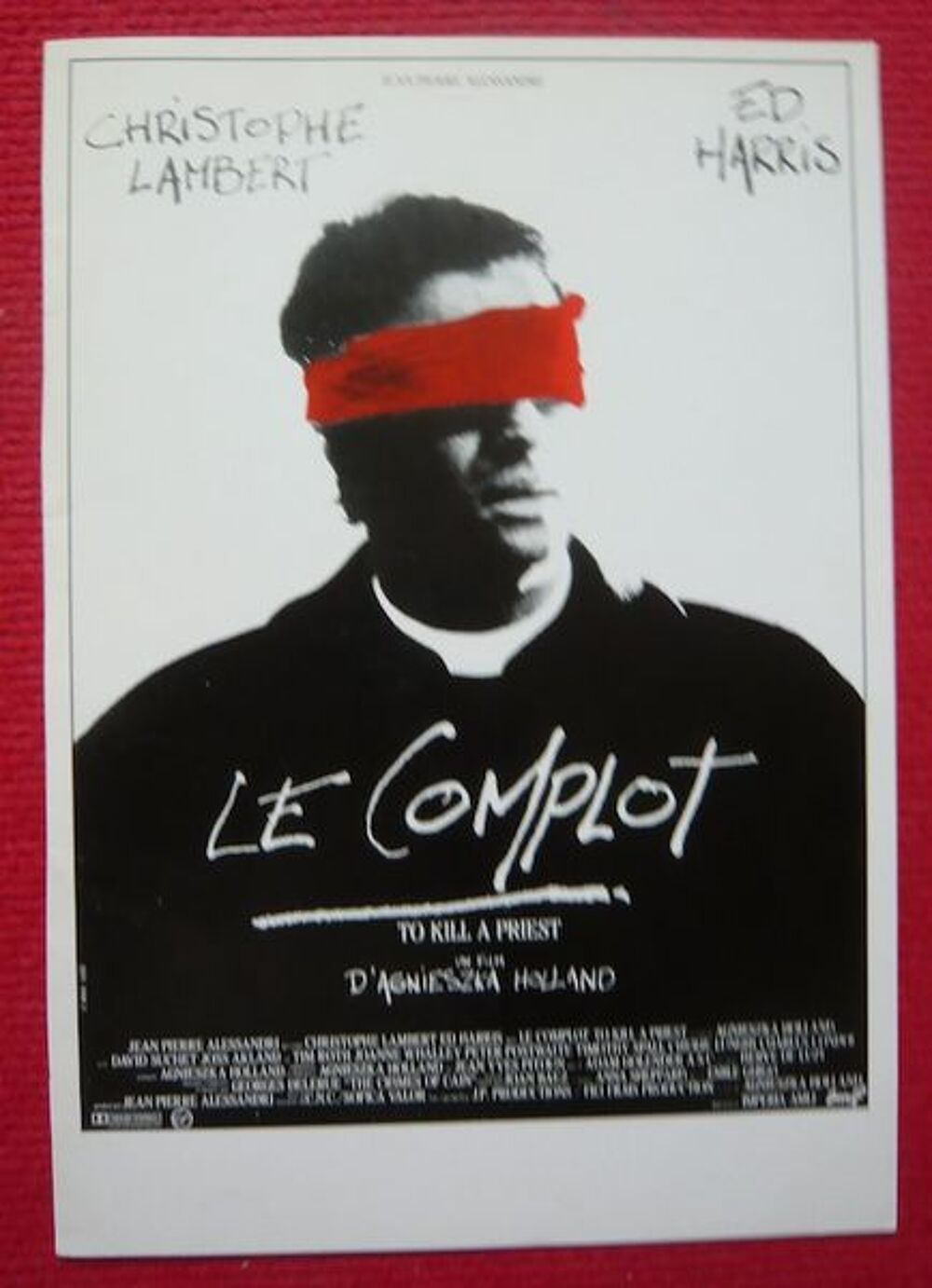 Affichette du film Le complot (1988) ? Christophe Lambert 