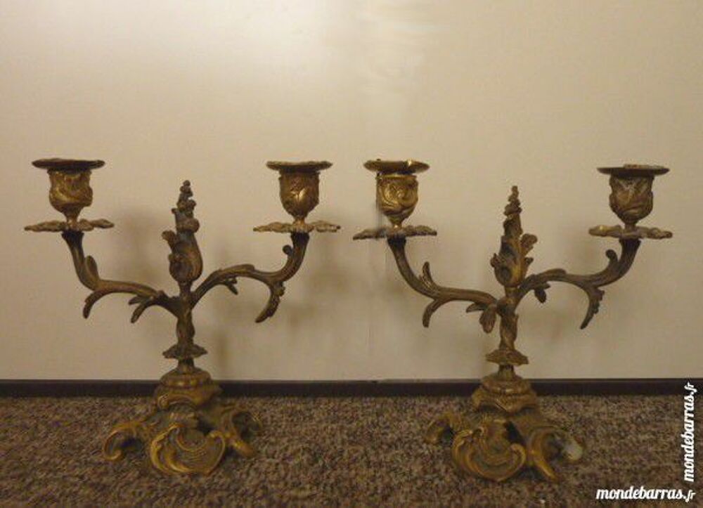 2 BOUGEOIRS BRONZE Décoration