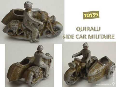 QUIRALU Rare jouet SIDE-CAR MILITAIRE 80 Mons-en-Barul (59)