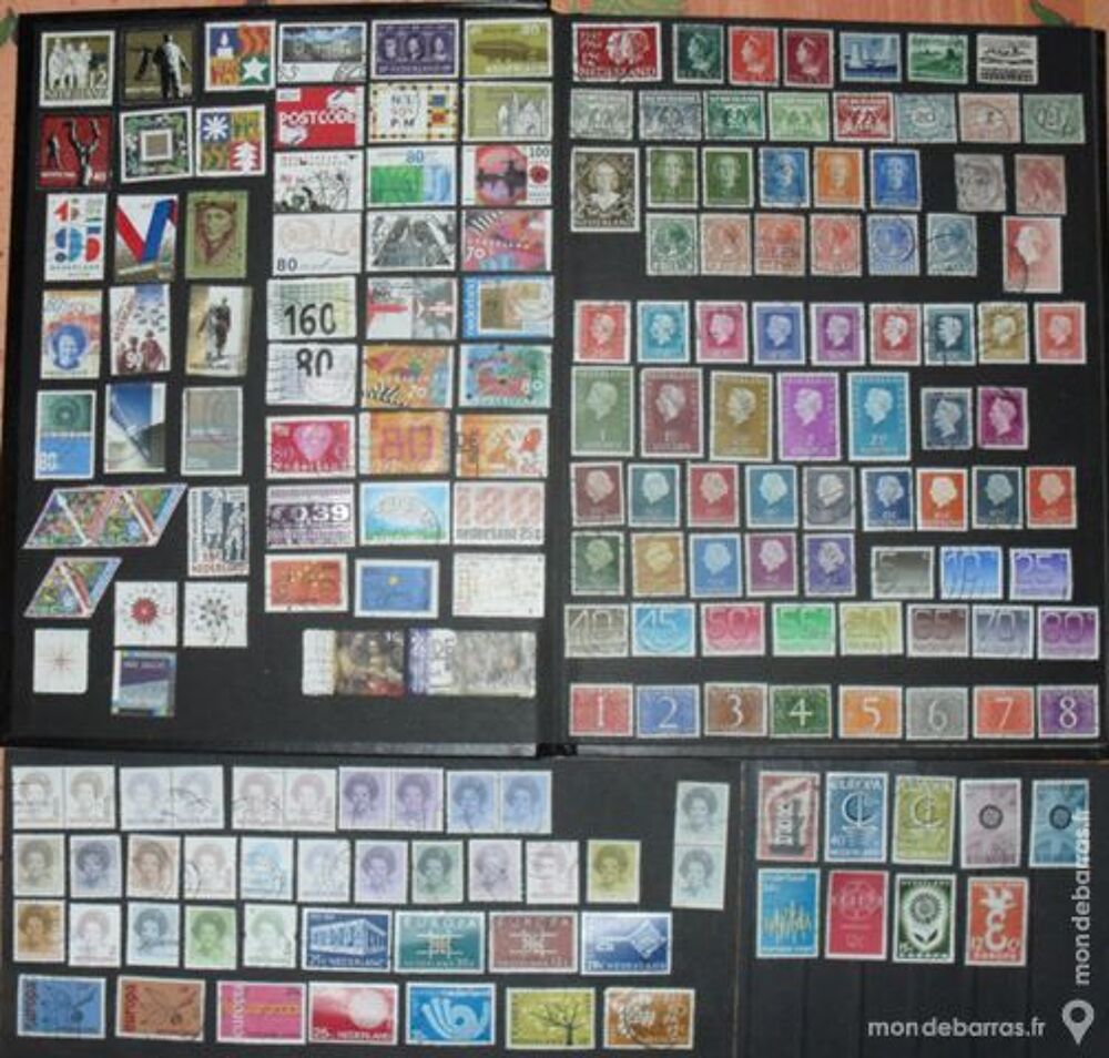 Lot de 178 timbres oblit&eacute;r&eacute;s des PAYS-BAS. 