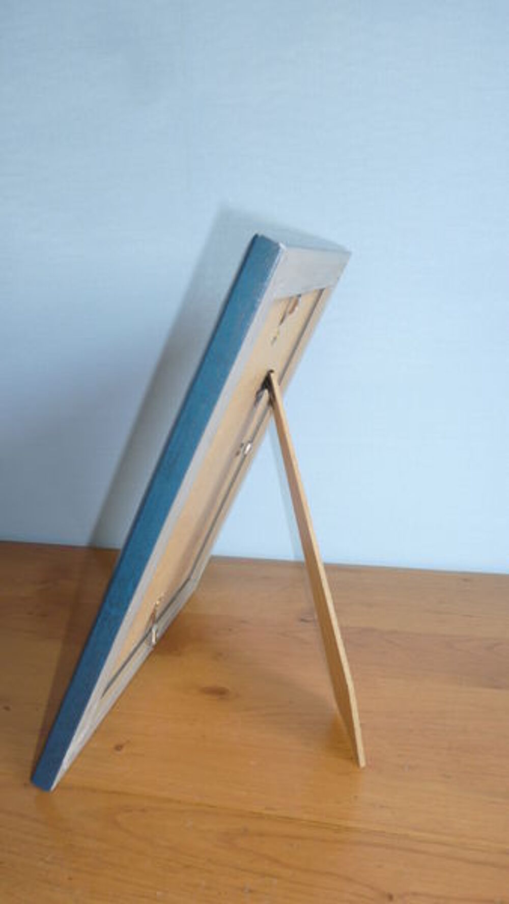 CADRE PHOTO bleu/or vieilli &agrave; poser 18x24 Décoration