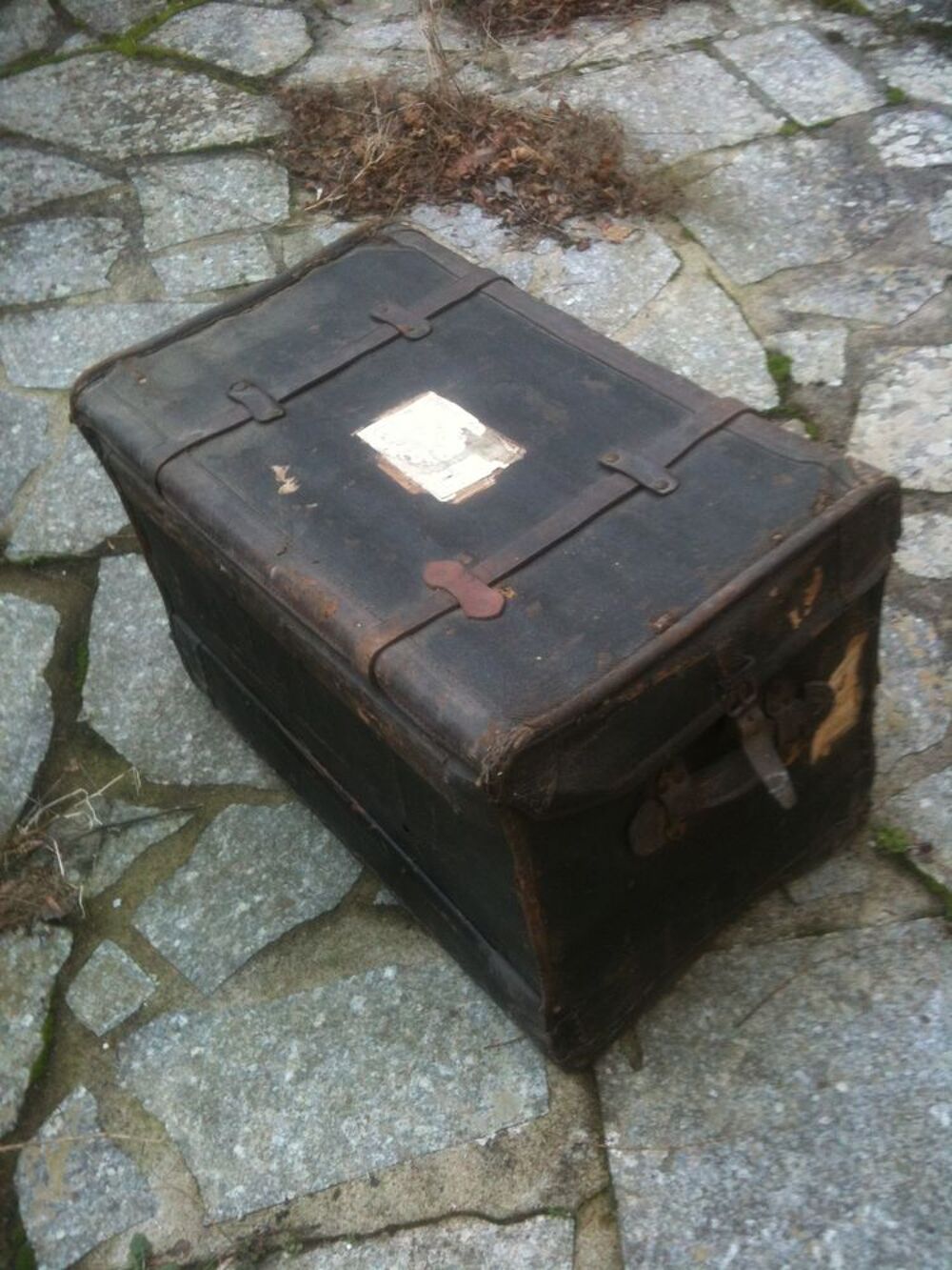 Coffre/malle de voyage ancienne cuir,valise/linge Meubles