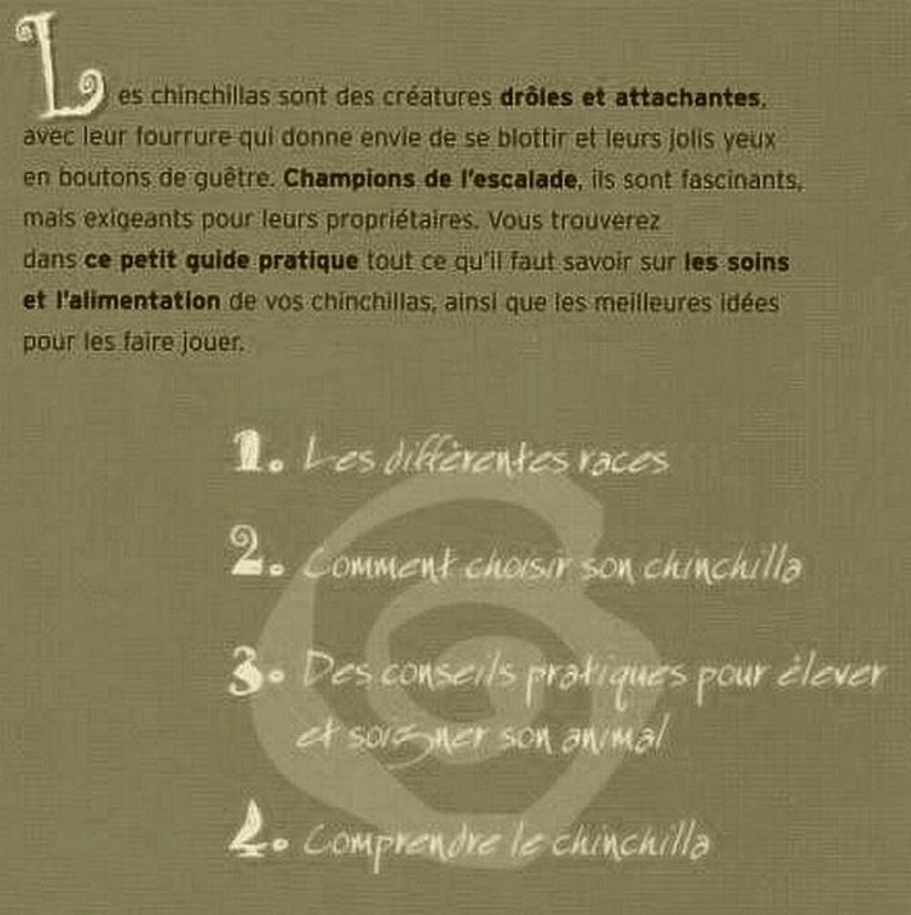 LE CHINCHILLA /prixportcompris Livres et BD