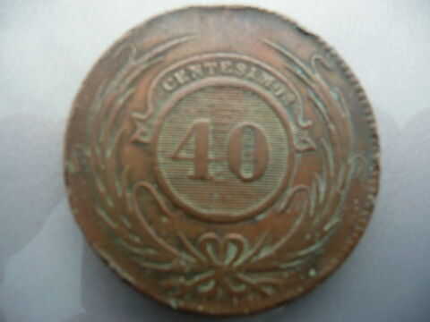 Pice Uruguay 40 centimos 1844 cuivre 65 Bordeaux (33)