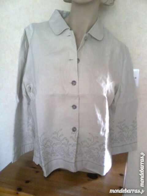 JUPE longue et veste beiges - lin - 42  zoe 7 Martigues (13)