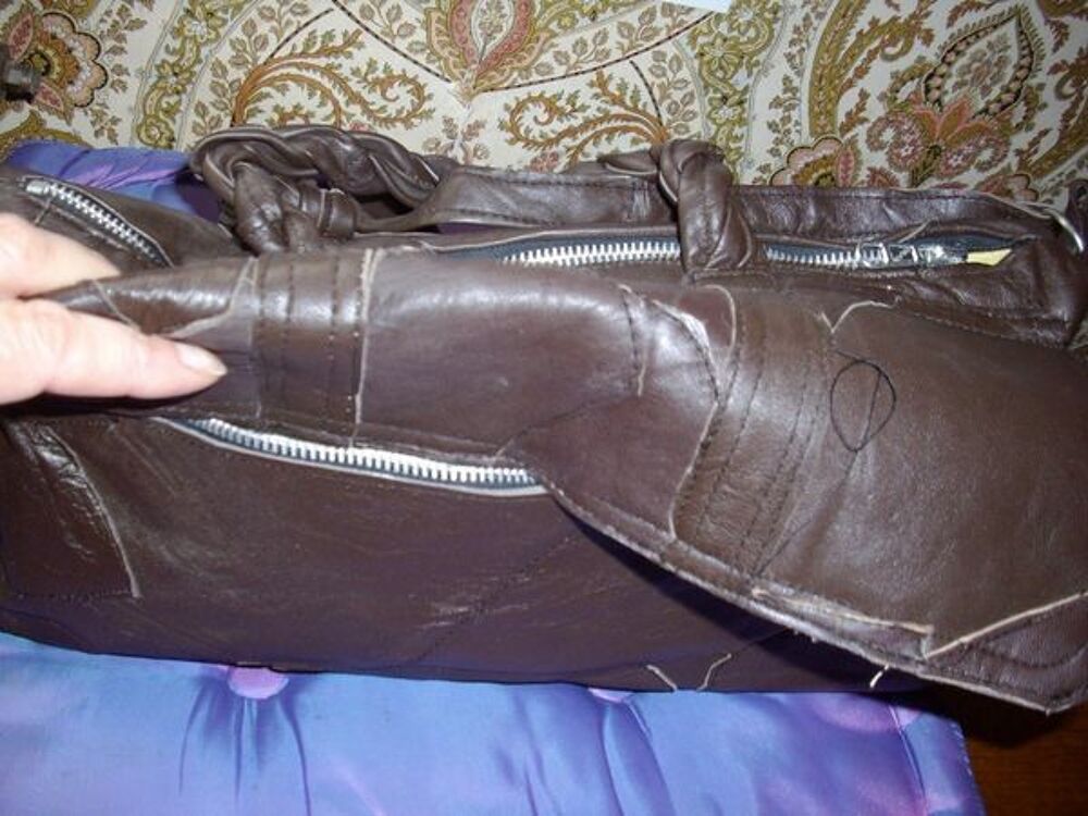 tr&egrave;s joli et grand sac &agrave; main marron neuf en peau v&eacute;ritable Maroquinerie