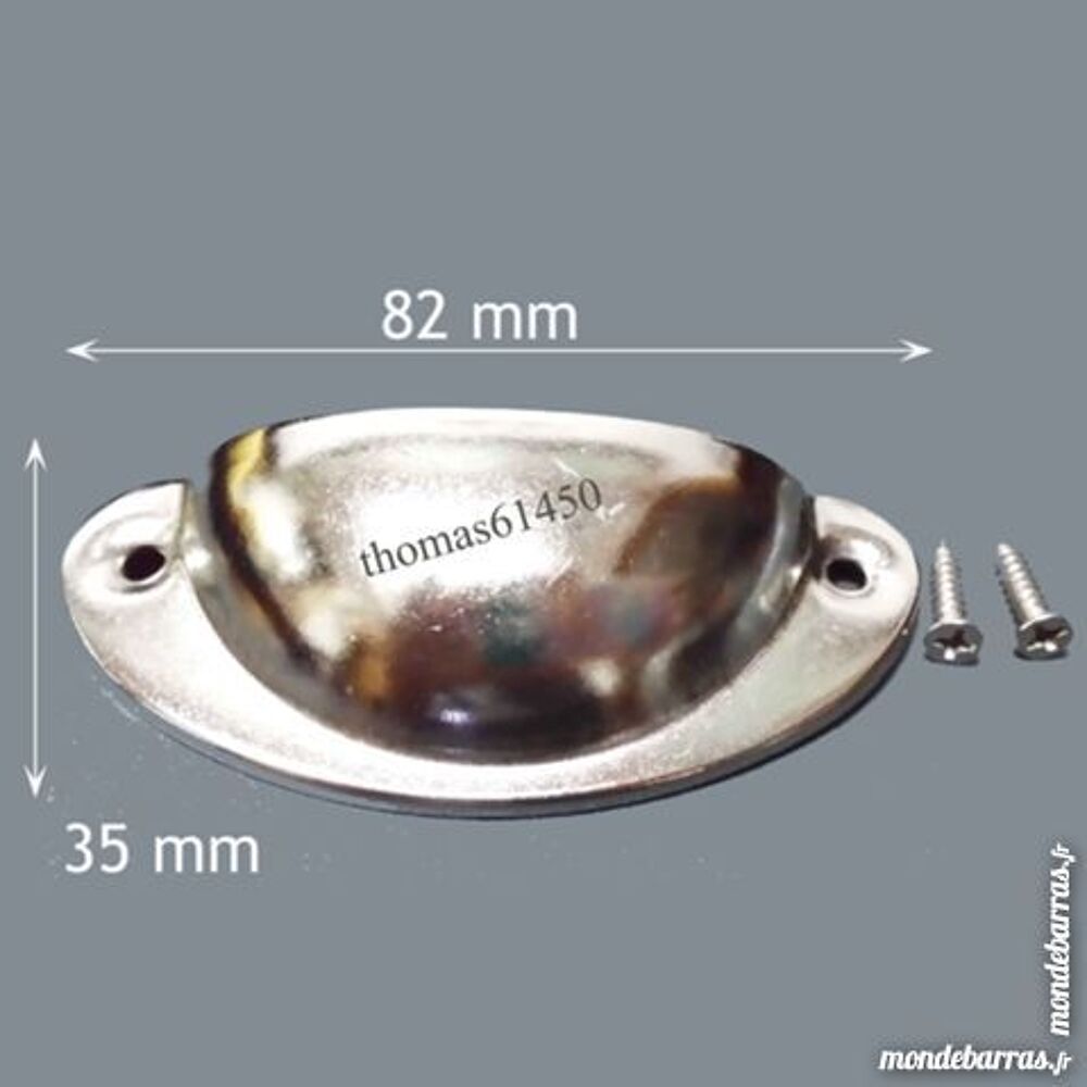 LOT 10 POIGNEE COQUILLE LOFT FER CHROME Bricolage