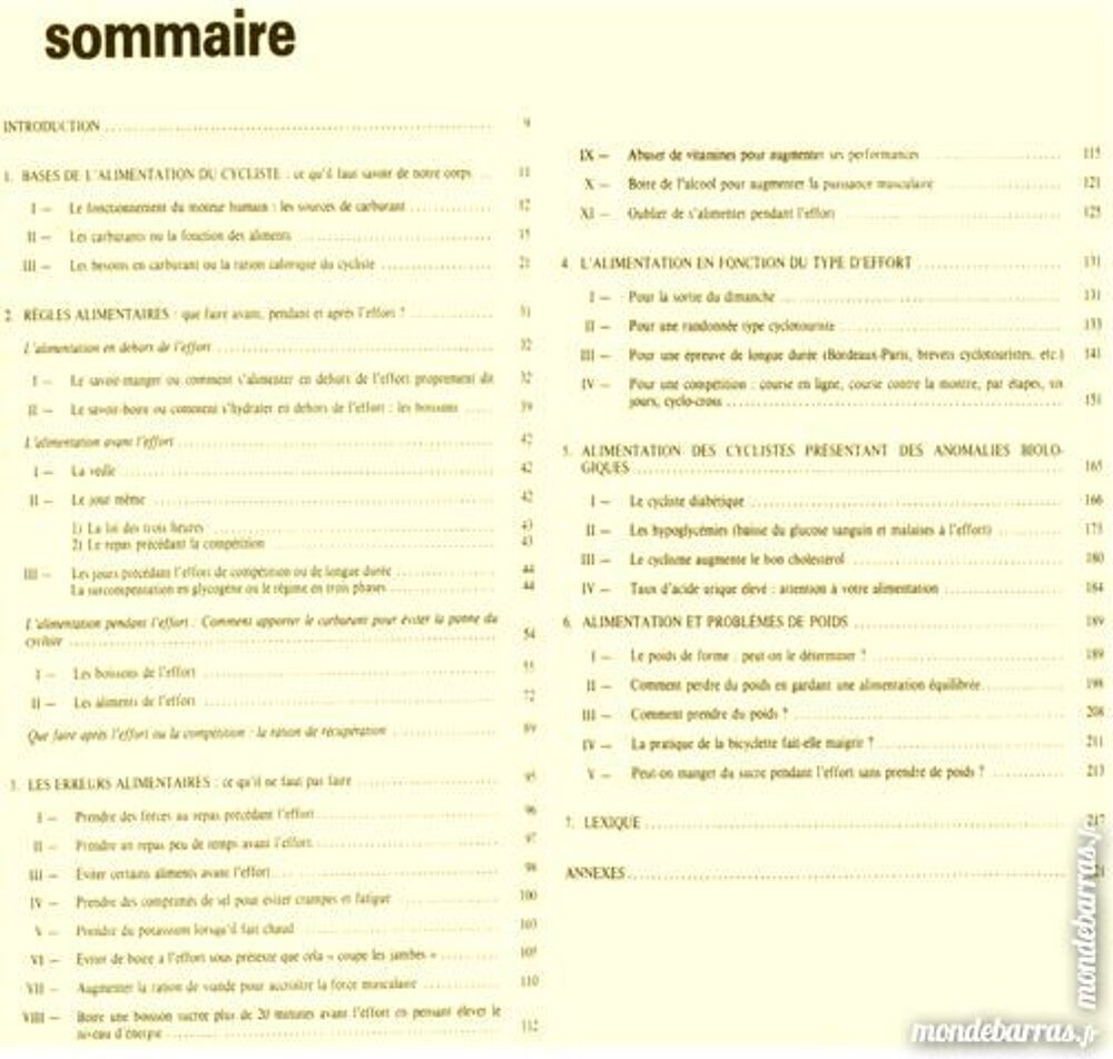 CYCLISME - alimentation - SPORT / prixportcompris Livres et BD