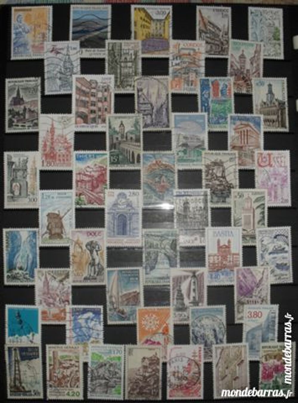 Lot de 1258 timbres oblit&eacute;r&eacute;s de France 