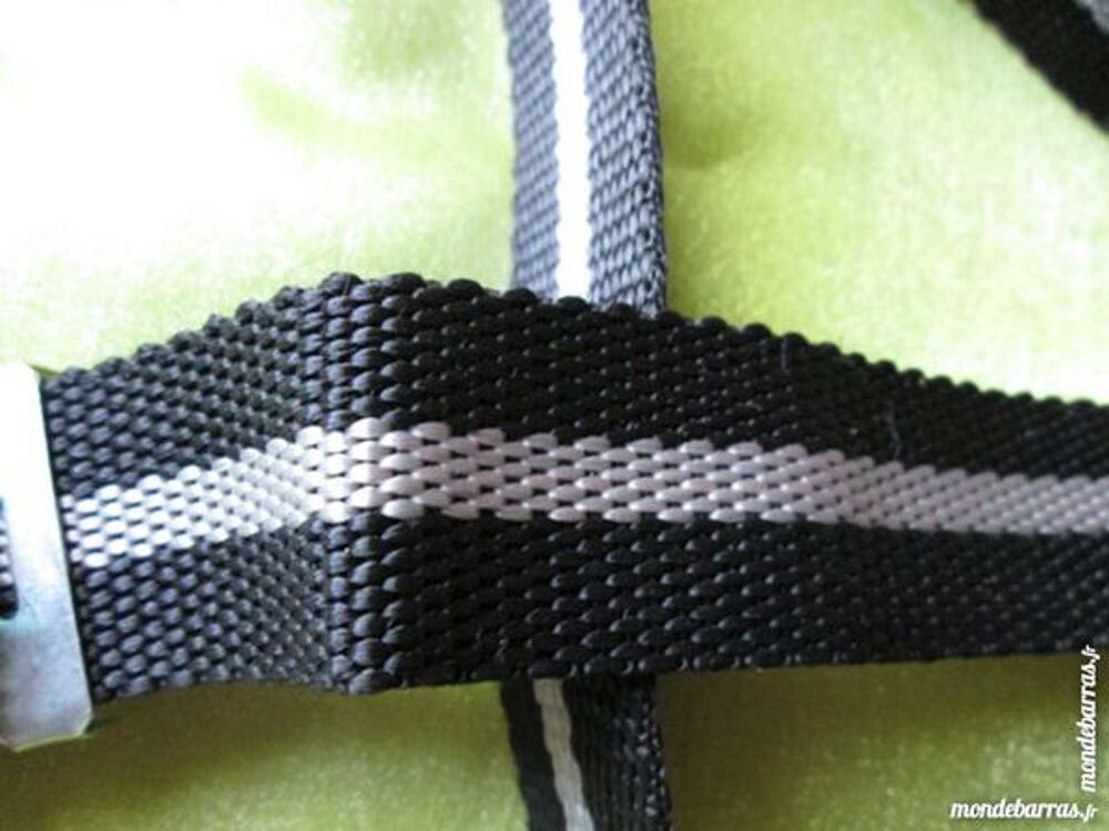 Ceinture noire rayures grise Bijoux et montres