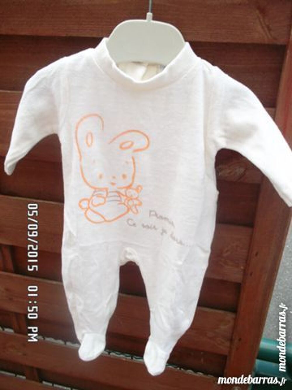 pyjama &eacute;cru ourson kiki60230 Vêtements enfants