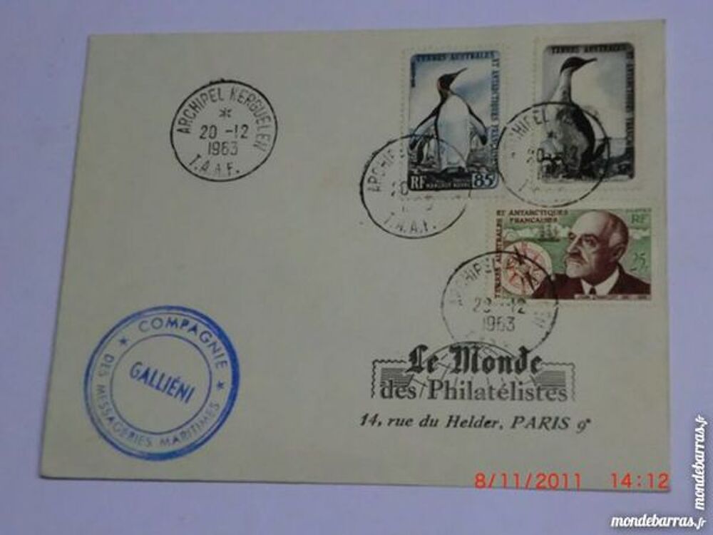 enveloppe des Terres Australes 1963 