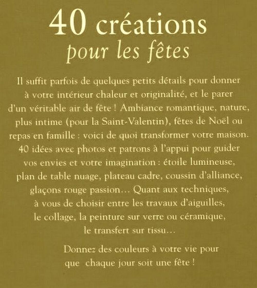 D&Eacute;CORATION - 40 cr&eacute;ations PAPIER / prixportcompris Livres et BD