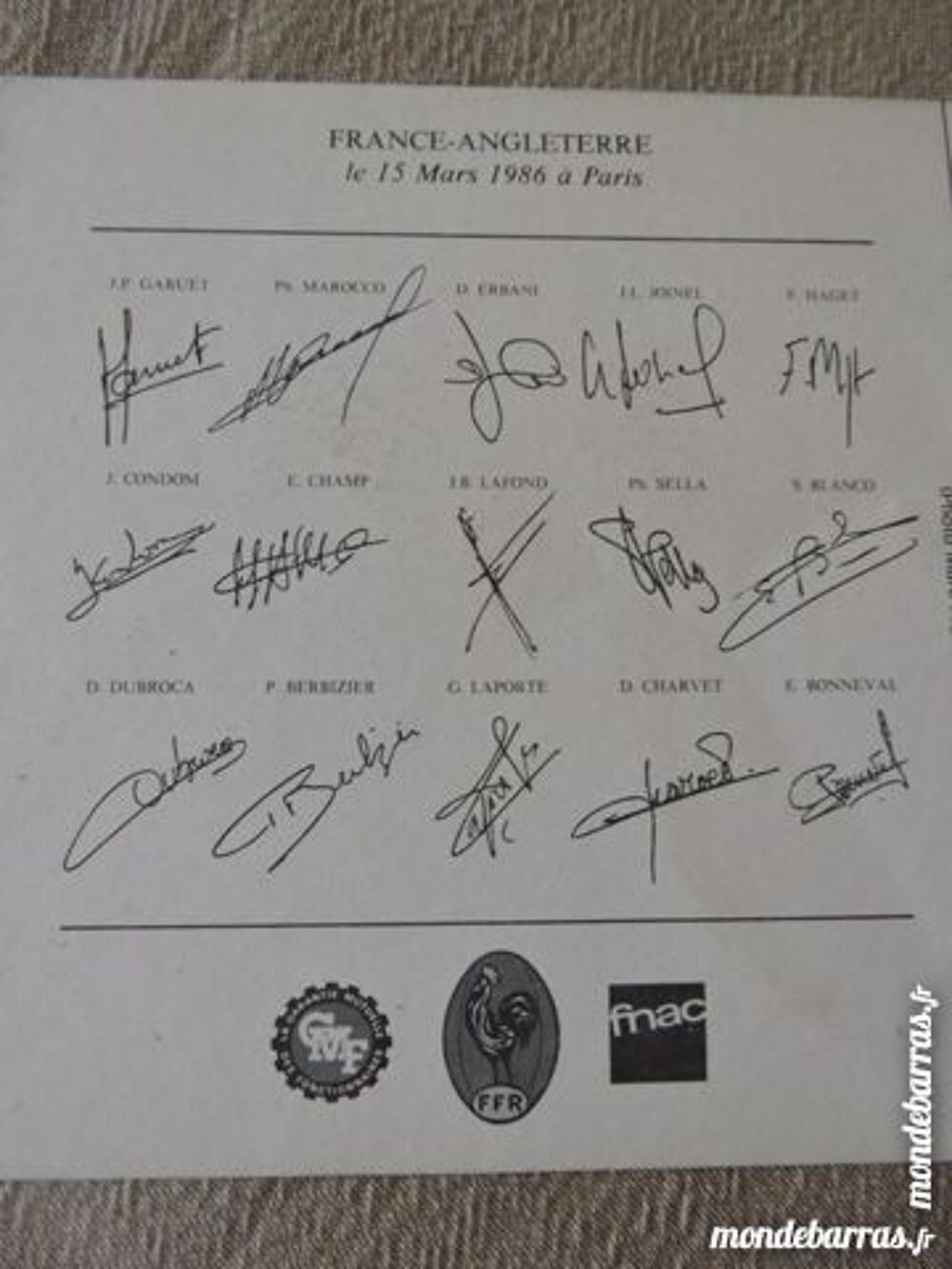 carte postale Rugby 