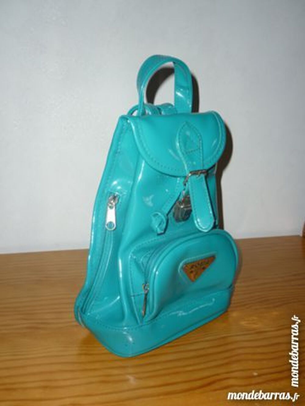 Sac &agrave; dos bleu turquoise Maroquinerie