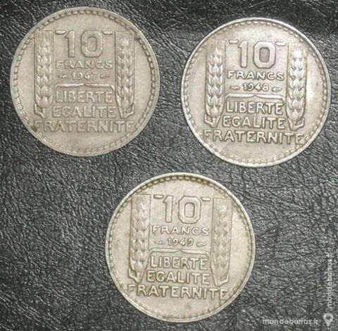 Lot de 3 pi�ces de 10 Francs de type TURIN. 17 Montreuil (93)