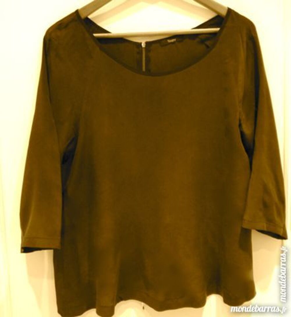TOP EN SOIE MARRON MCHES 3/4 Vêtements