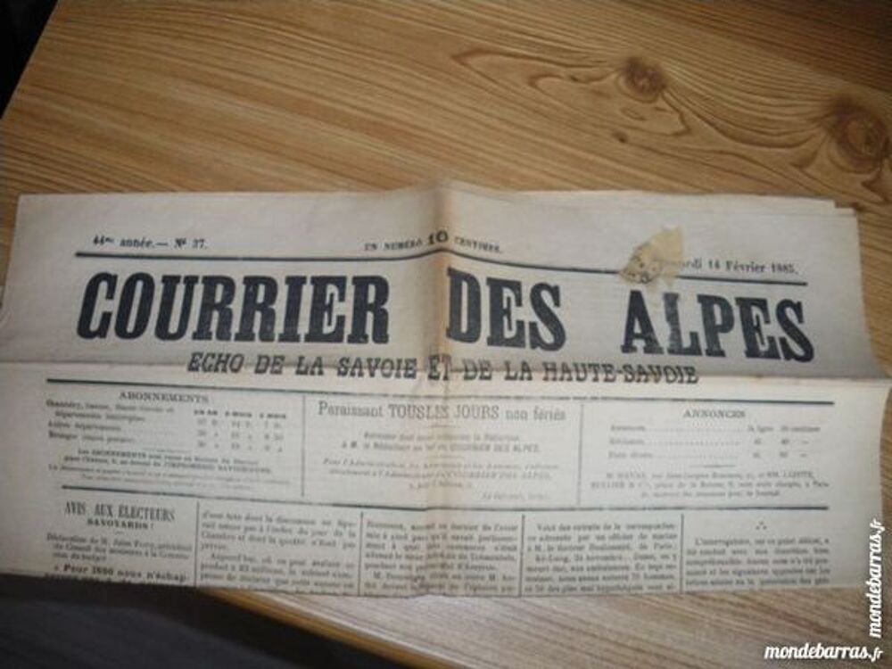 Journal ancien 1885!!! 
