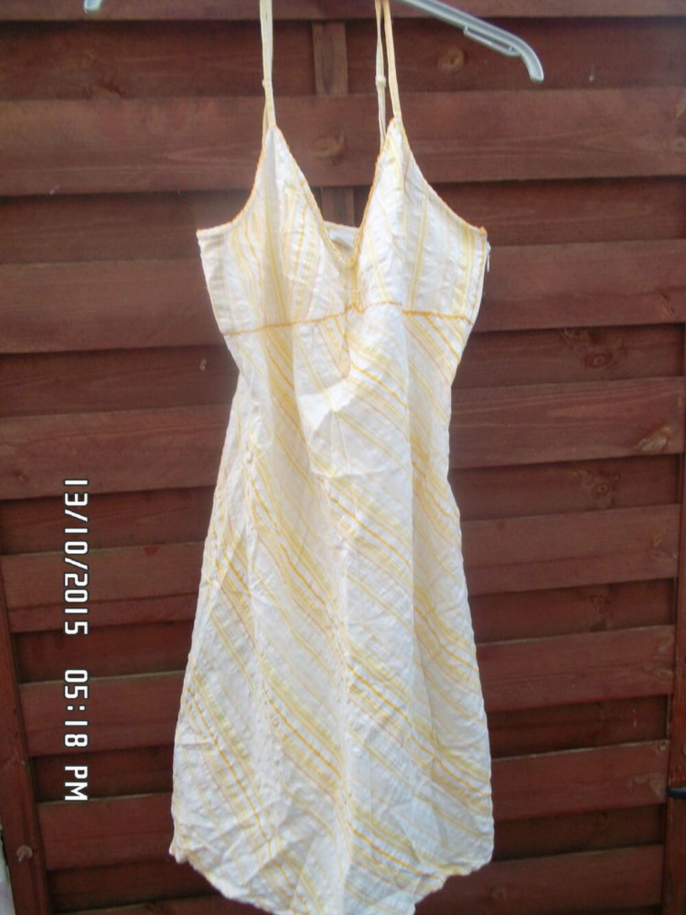 ROBE BLANCHE-JAUNE CLAIR CAMAIEU*JUSTE 3E*KIKI60230 Vêtements